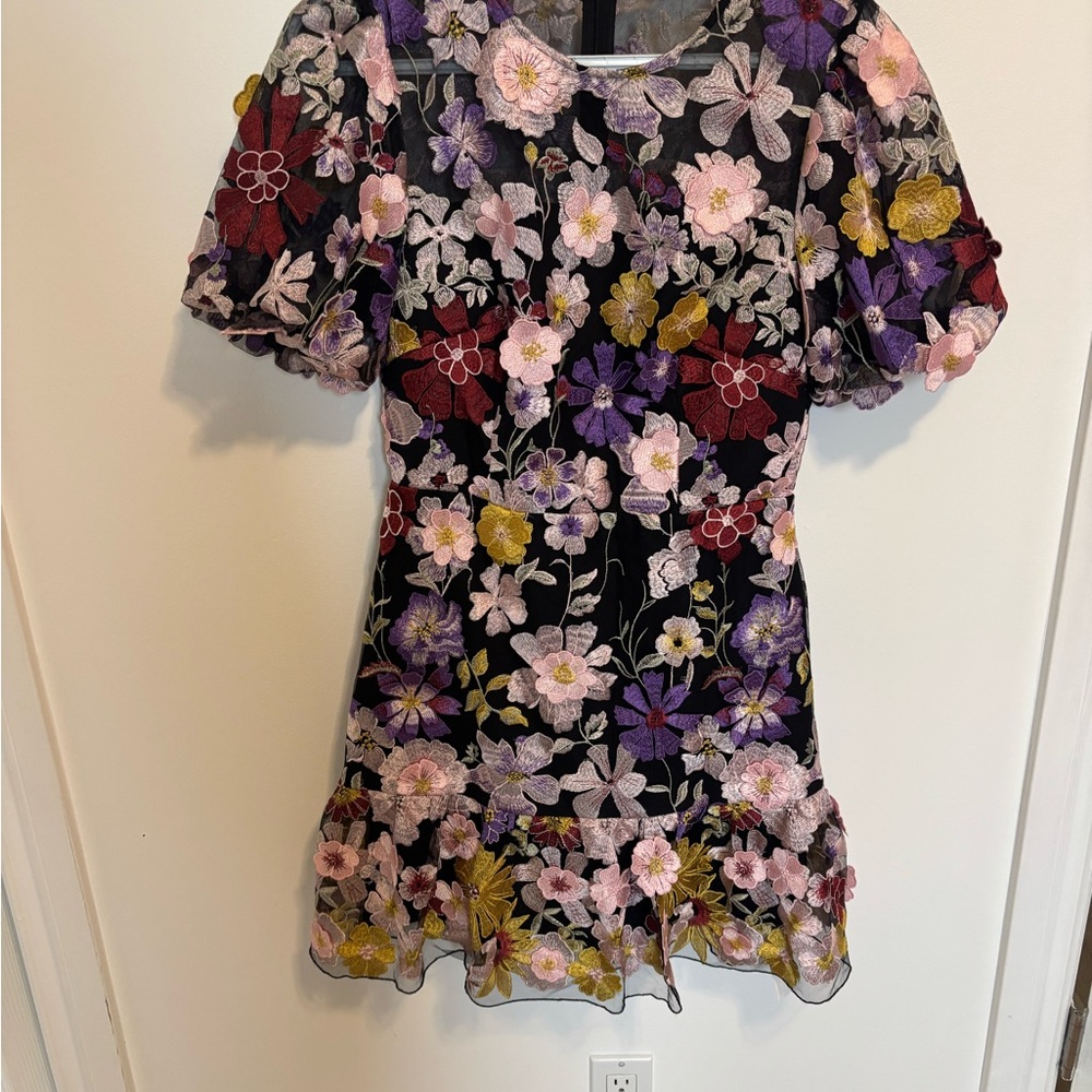 Milly Yasmin Multi Floral Embroidery Dress